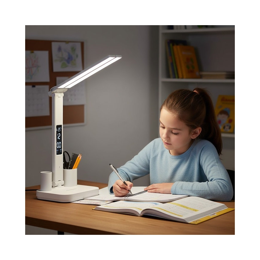 Lampă de birou LED reîncărcabilă cu reglare a intensității NOBLITE P LED/5W/5V 3000/4000/6000K 2200 mAh albă