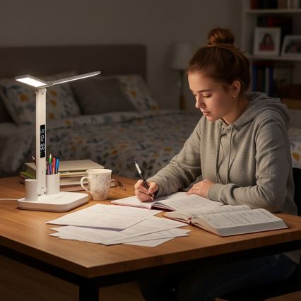 Lampă de birou LED reîncărcabilă cu reglare a intensității NOBLITE P LED/5W/5V 3000/4000/6000K 2200 mAh albă