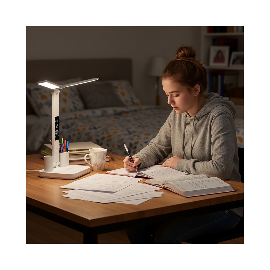 Lampă de birou LED reîncărcabilă cu reglare a intensității NOBLITE P LED/5W/5V 3000/4000/6000K 2200 mAh albă