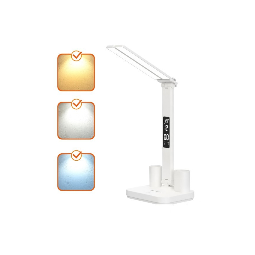 Lampă de birou LED reîncărcabilă cu reglare a intensității NOBLITE P LED/5W/5V 3000/4000/6000K 2200 mAh albă