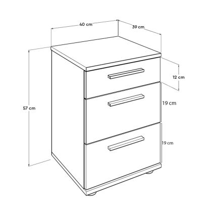 Noptieră 57x40 cm maro