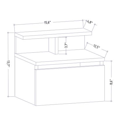 Noptieră ALICE 39,8x35 cm alb