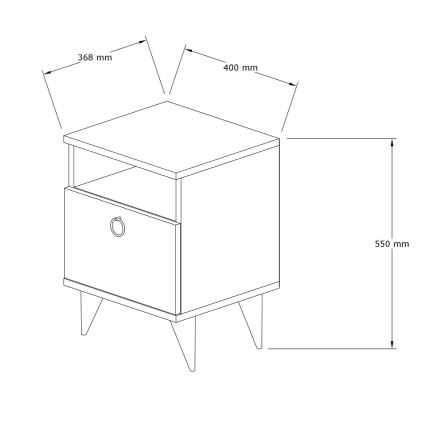 Noptieră BARLO 50x40 cm maro