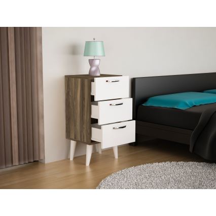Noptieră BELLINI 80x40 cm maro/albă