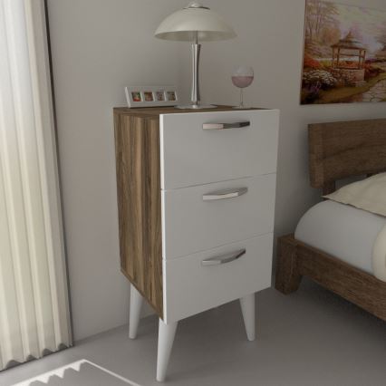 Noptieră BELLINI 80x40 cm maro/albă