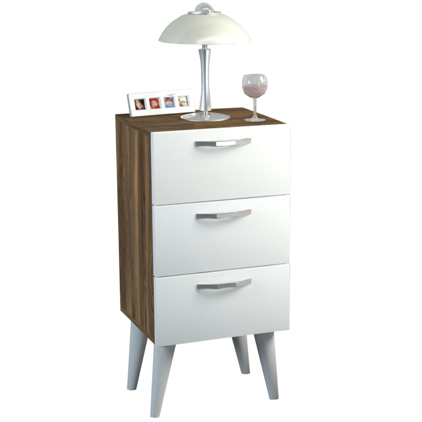 Noptieră BELLINI 80x40 cm maro/albă