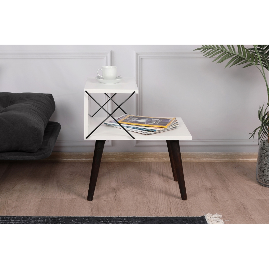 Noptieră CROSS 55x50 cm albă