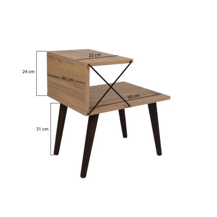 Noptieră CROSS 55x50 cm maro