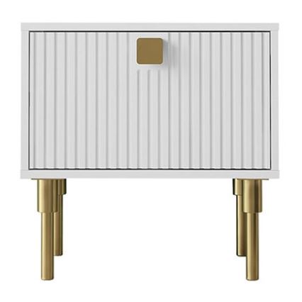 Noptieră DORSET 50x50 cm alb/auriu