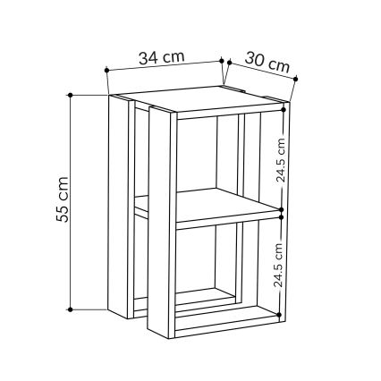 Noptieră LONIE 55x34 cm turcoaz