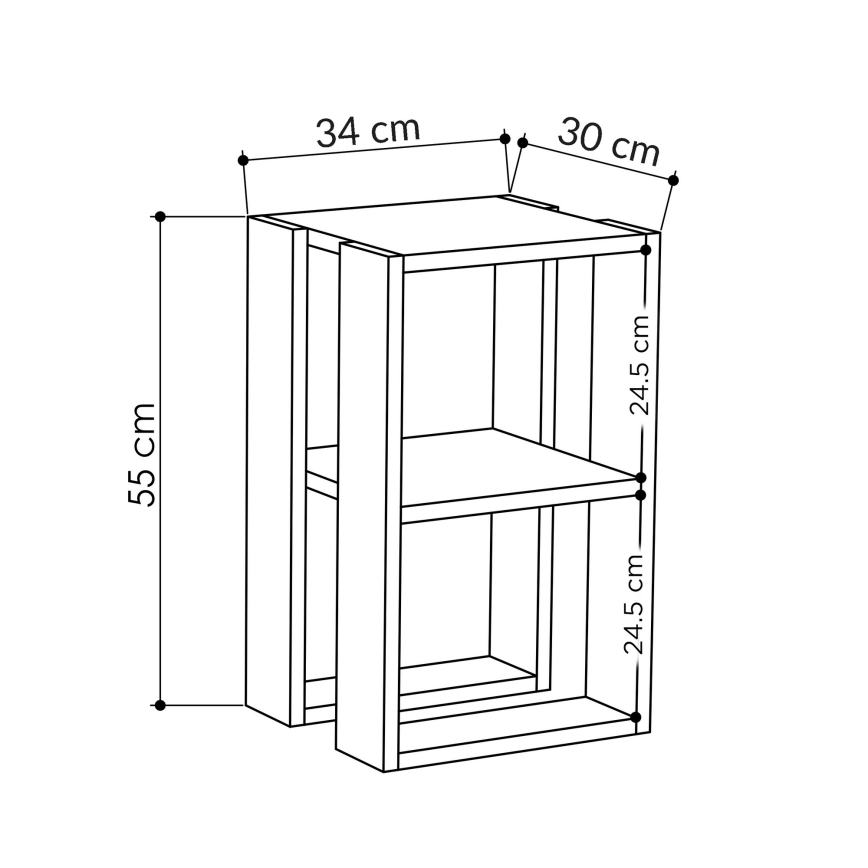 Noptieră LONIE 55x34 cm turcoaz