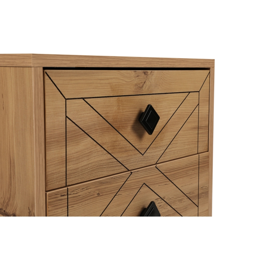 Noptieră LUNA 55x50 cm maro/neagră