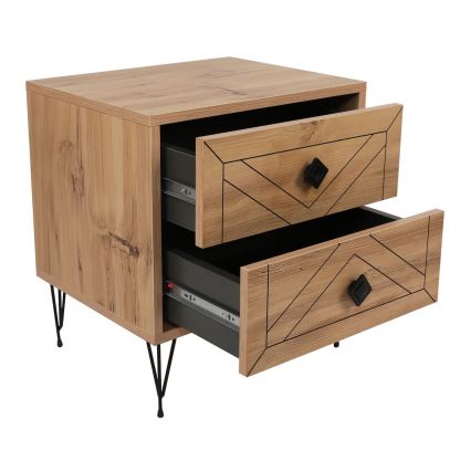 Noptieră LUNA 55x50 cm maro/neagră