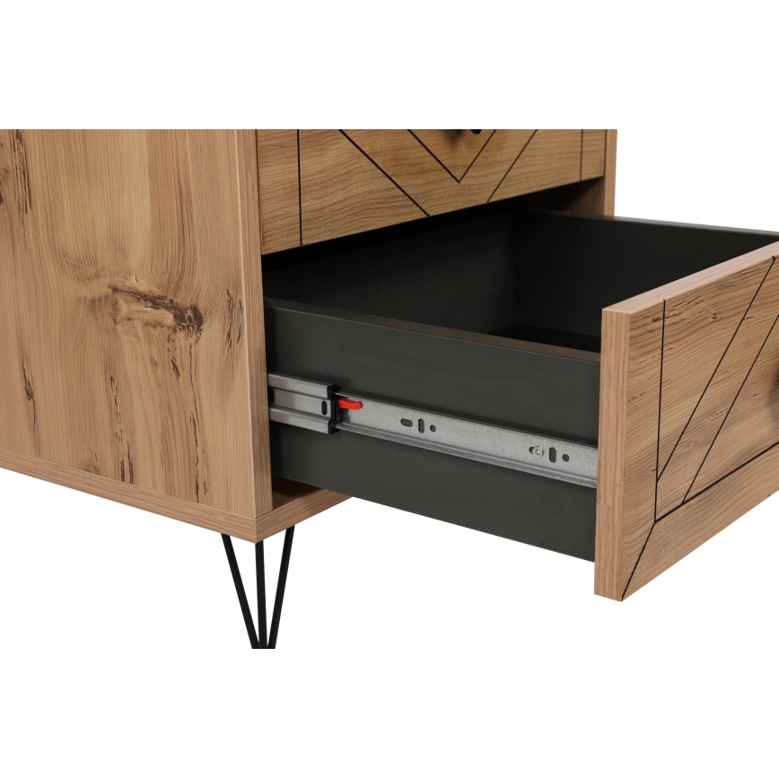 Noptieră LUNA 55x50 cm maro/neagră