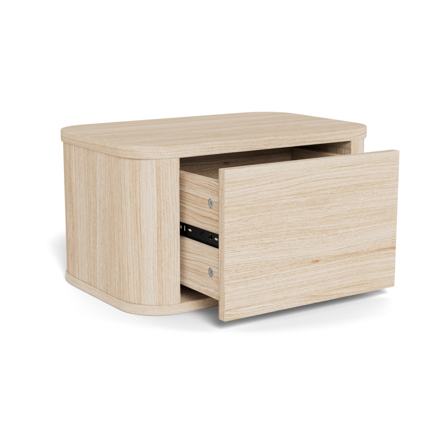 Noptieră MADERA, 46x30 cm, stejar alb