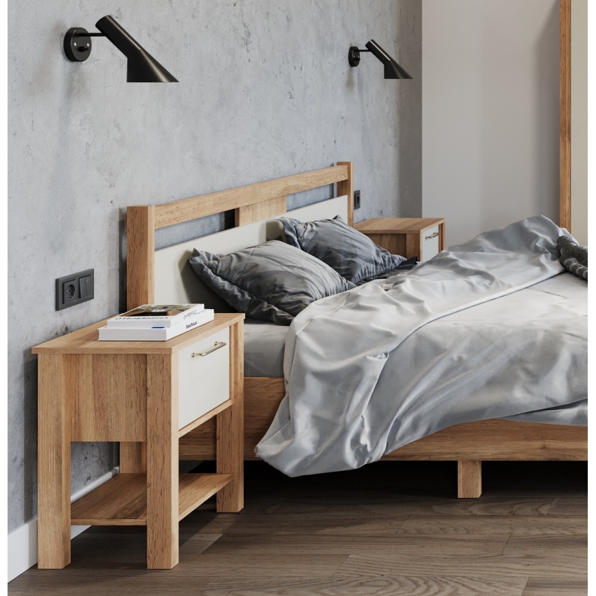 Noptieră MENTA 42x59 cm stejar wotan/gri