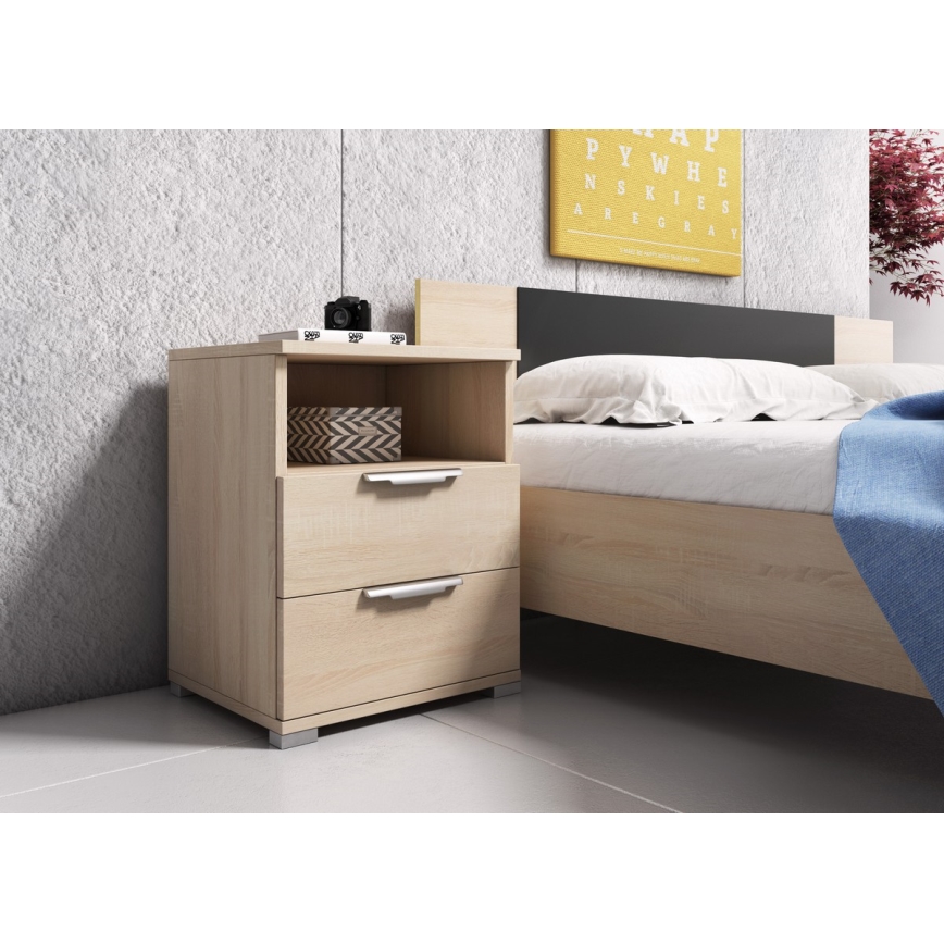 Noptieră NED, stejar Sonoma