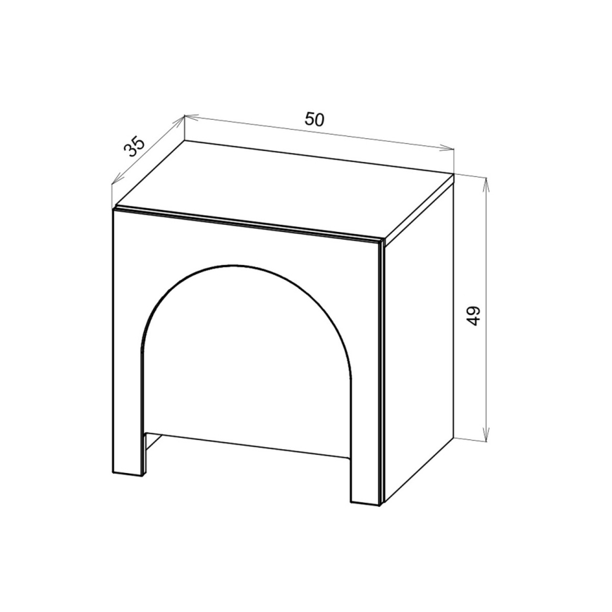 Noptieră NIO, antracit