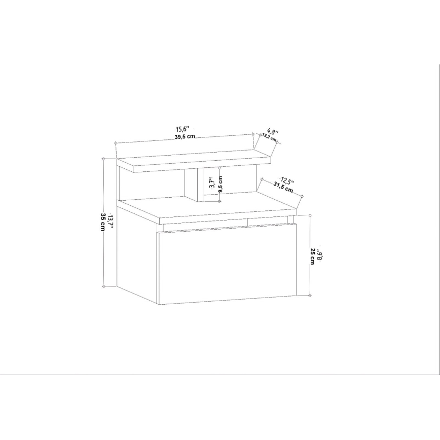 Noptieră NOVEN antracit