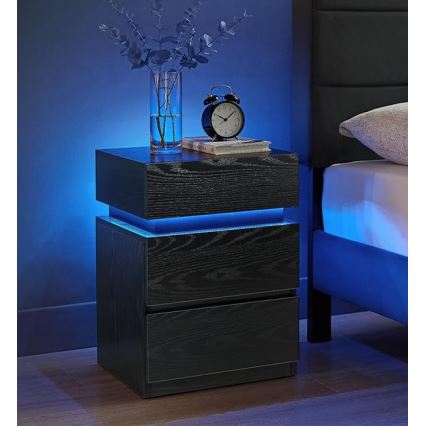 Noptieră SMARTIE cu iluminare, negru