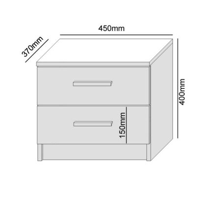 Noptieră TOD alb/stejar Artisan