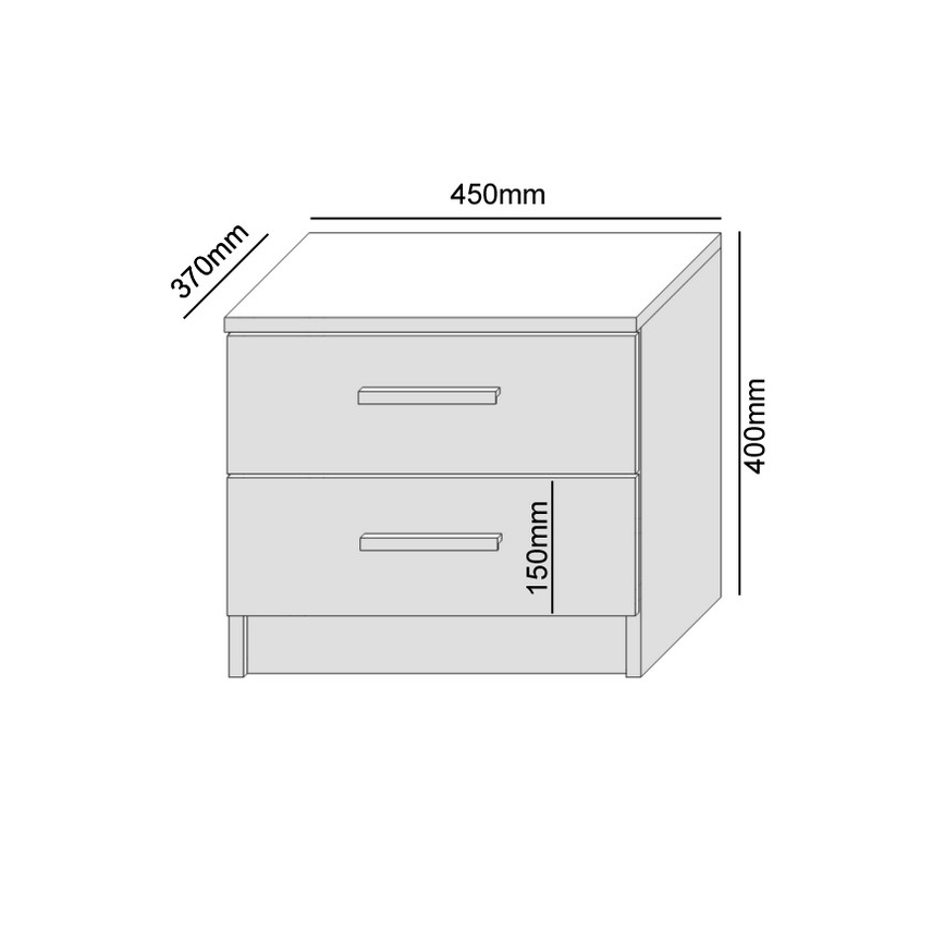 Noptieră TOD alb/stejar Artisan