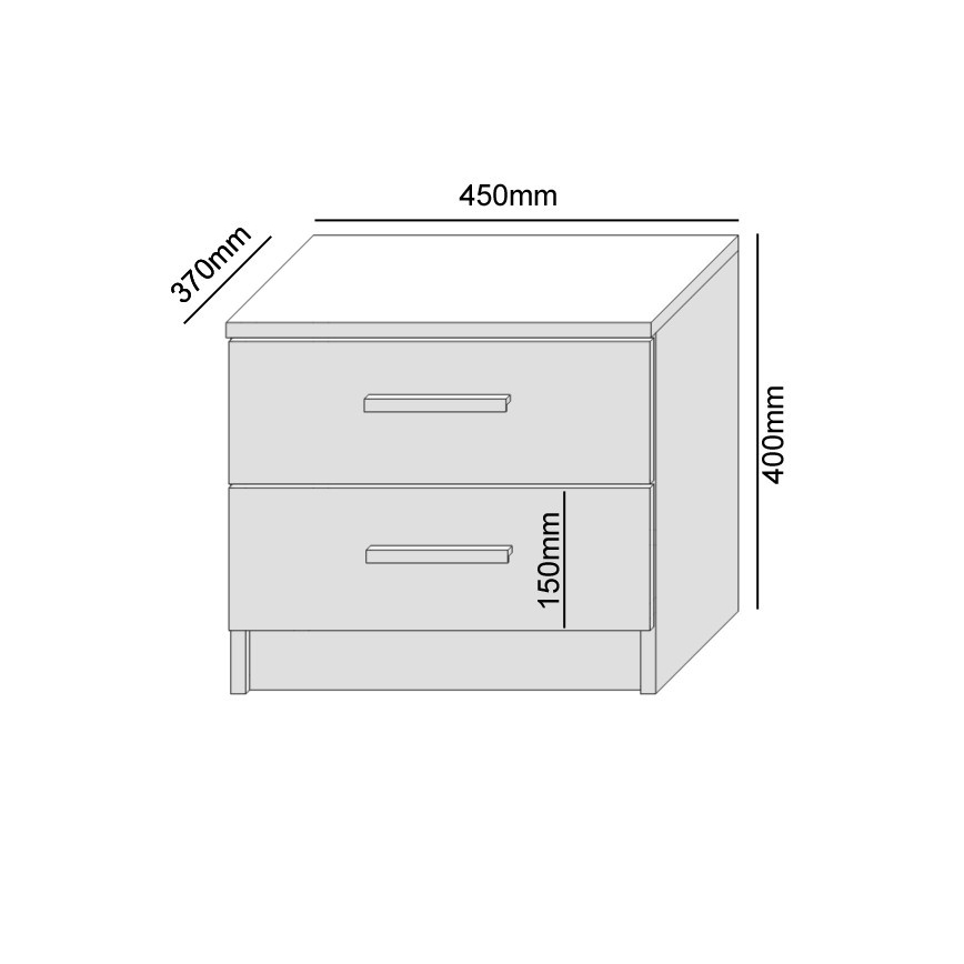 Noptieră TOD, stejar craft/negru