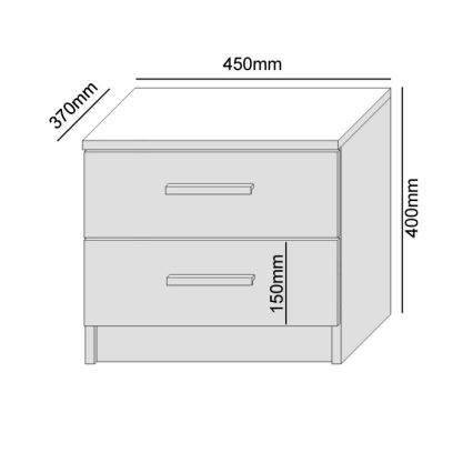 Noptieră TOD, stejar Wotan