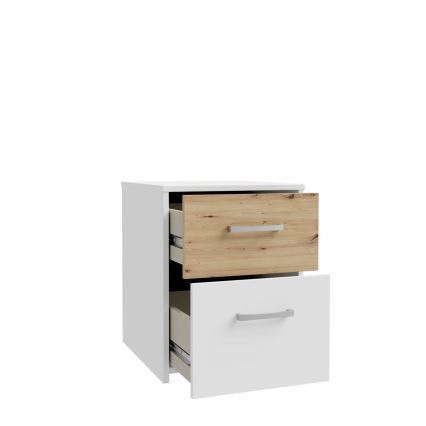 Noptieră URO, stejar artisan/alb