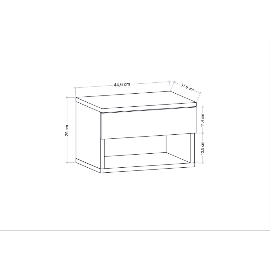 Noptieră VETRA albă