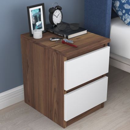 Noptieră WALNUT 46,8x35 cm maro/albă