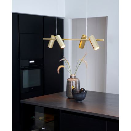 Nordlux - ALANIS lustră suspendată pe cablu 4xGU10/15W/230V alamă