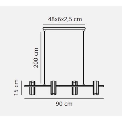 Nordlux - ALANIS lustră suspendată pe cablu 4xGU10/15W/230V alamă
