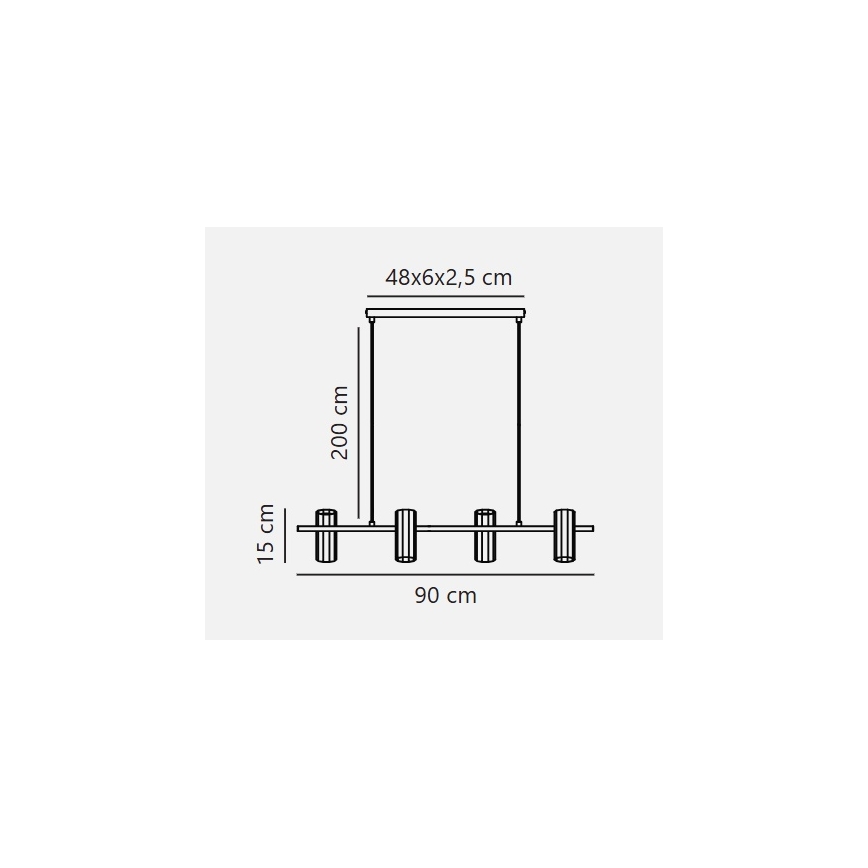 Nordlux - ALANIS lustră suspendată pe cablu 4xGU10/15W/230V alamă