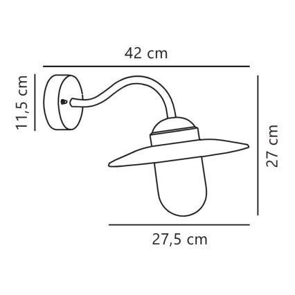 Nordlux - Aplică de exterior LUXEMBOURG 1xE27/60W/230V IP54 cupru