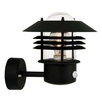 Nordlux - Aplică de exterior pentru perete cu senzor VEJERS 1xE27/60W/230V IP54 argintie