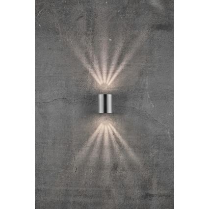 Nordlux - Aplică de perete LED pentru exterior CANTO, 2xLED/6W/230V, IP44, inox