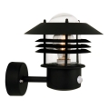 Nordlux - Aplica de perete pentru exterior VEJERS cu senzor, 1xE27/60W/230V, IP54, negru