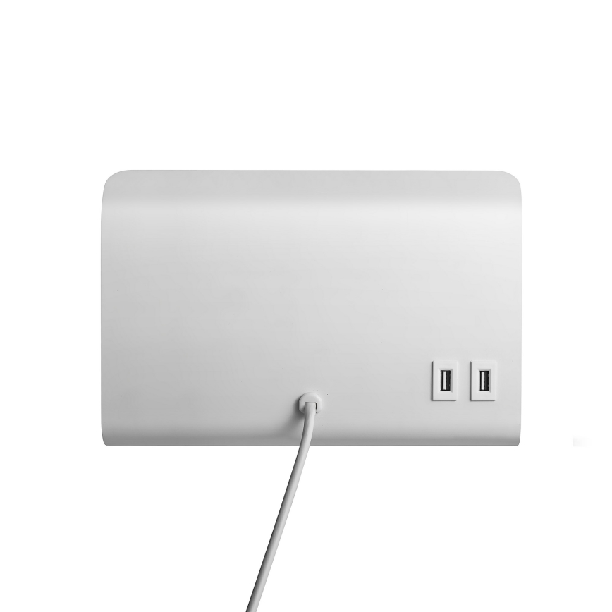 Nordlux - Aplica de perete cu spot, poliță și USB ROOMI 1xGU10/8W/230V albă