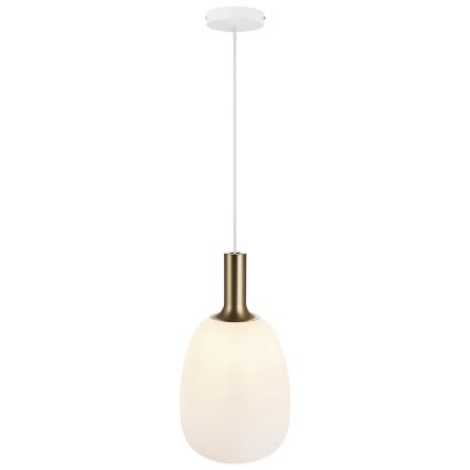 Nordlux - Candelabru suspendat pe cablu ALTON 1xE27/60W/230V alb/negru/alama