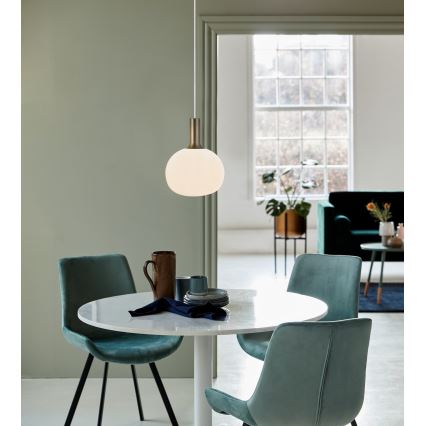 Nordlux - Candelabru suspendat pe cablu ALTON 1xE27/60W/230V alb/negru/alama