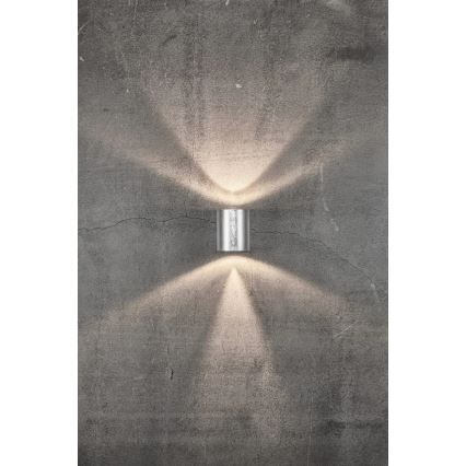Nordlux - CANTO Aplică LED de exterior pentru perete 2xLED/6W/230V IP44 argintie