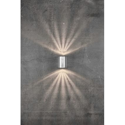 Nordlux - CANTO Aplică LED de exterior pentru perete 2xLED/6W/230V IP44 argintie