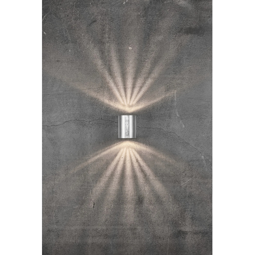 Nordlux - CANTO Aplică LED de exterior pentru perete 2xLED/6W/230V IP44 argintie