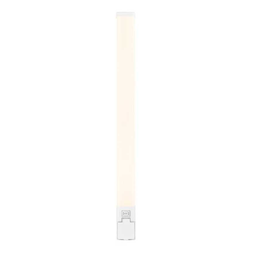 Nordlux - Aplica LED reglabilă pentru oglindă de baie cu priză integrată SJAVER, 15W, 230V, IP44, 60 cm, alb