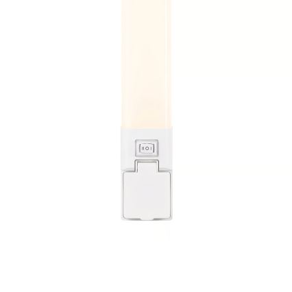 Nordlux - Aplica LED reglabilă pentru oglindă de baie cu priză integrată SJAVER, 15W, 230V, IP44, 60 cm, alb