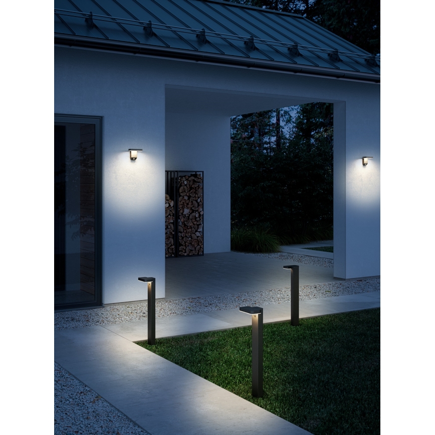 Nordlux - Lampă solară de perete cu LED și senzor RICA LED/5W/3,7V IP44 2200 mAh, cu design pătrat
