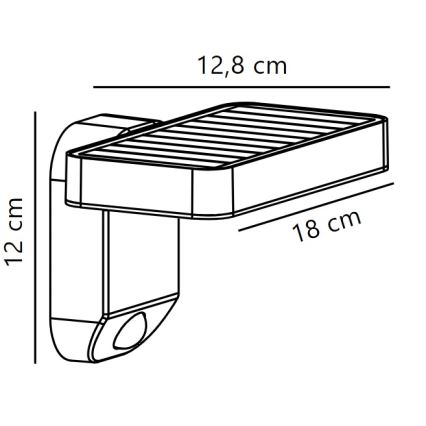Nordlux - Lampă solară de perete cu LED și senzor RICA LED/5W/3,7V IP44 2200 mAh, cu design pătrat