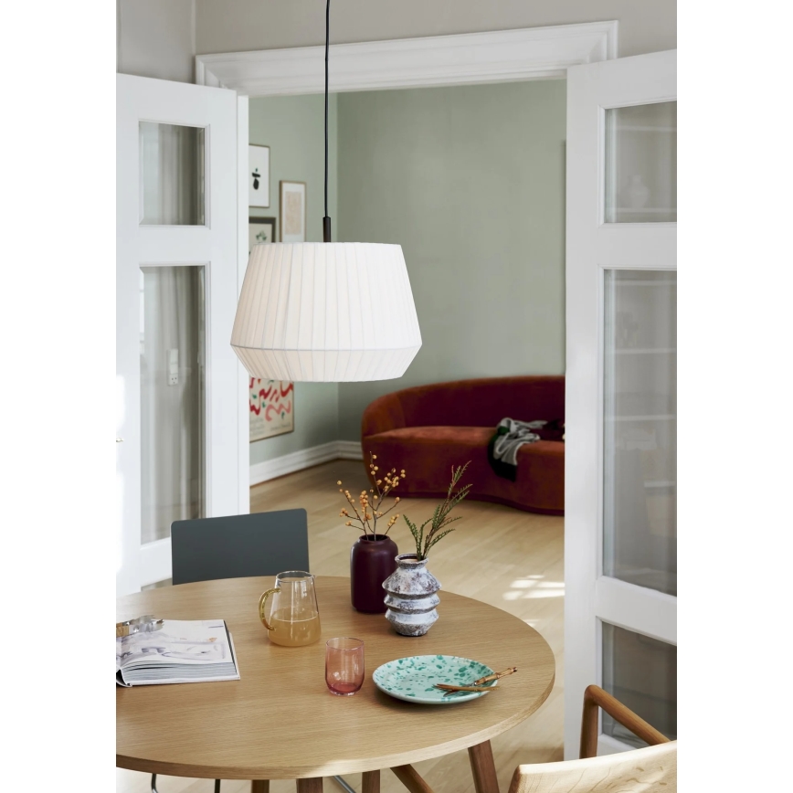Nordlux - Lampă suspendată cu cablu DICTE 1xE27/60W/230V Ø40 cm albă