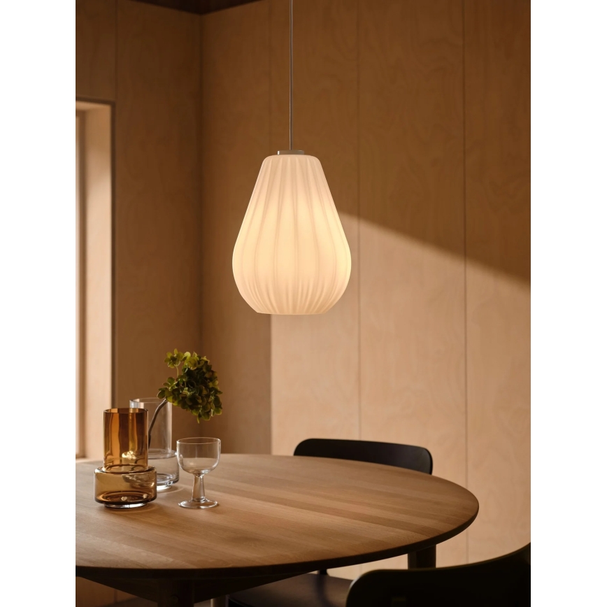 Nordlux - Lampă suspendată SALLINO cu cablu, 1xE27/15W/230V, Ø 24 cm, albă